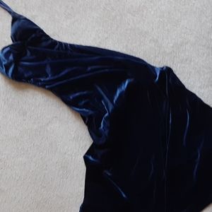 Dark Blue Velvet Holiday Dress